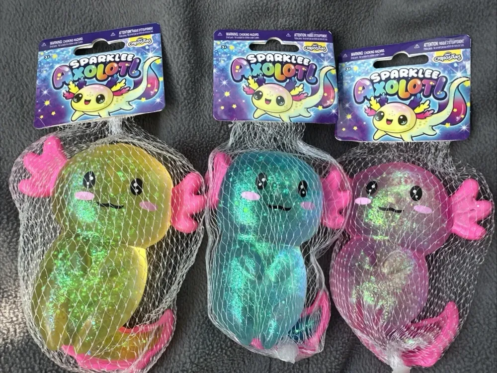Squishy Glitter Axolotl Stress Squeeze Toy Set — photo 3