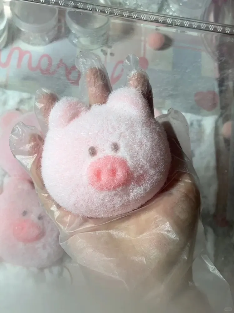 Squishy Piggy Head Stress Relief Decompression Toy w/ Flocking — photo 2