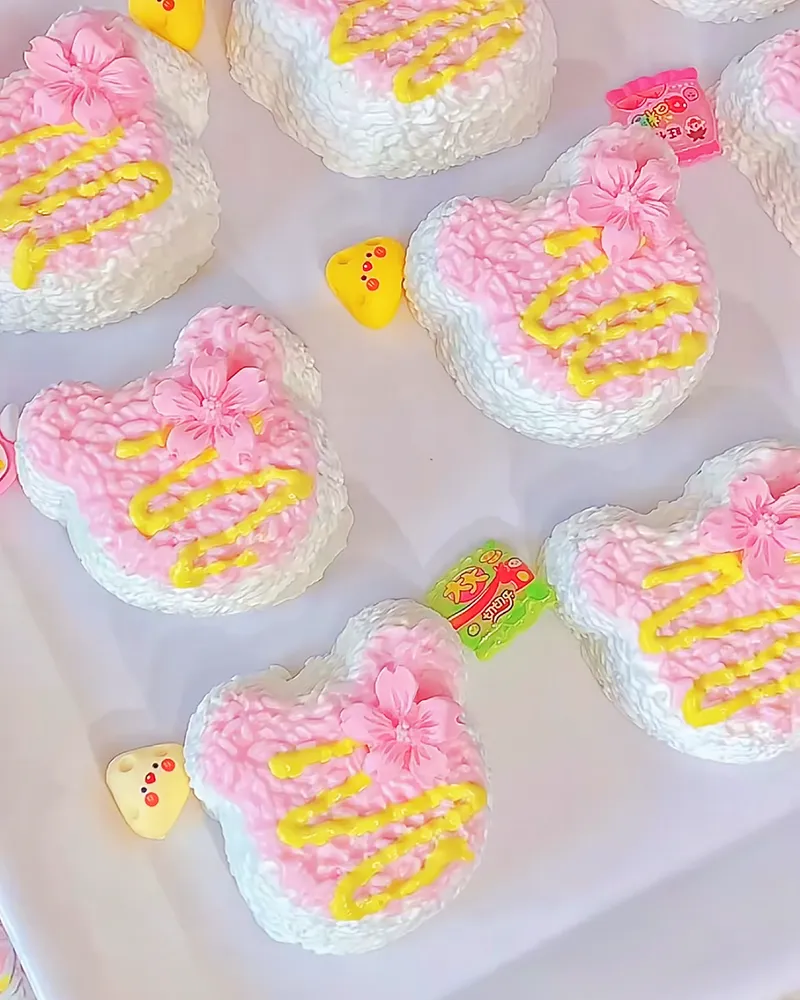 Squishy Sakura Rice Ball Stress Relief Toy — photo 3