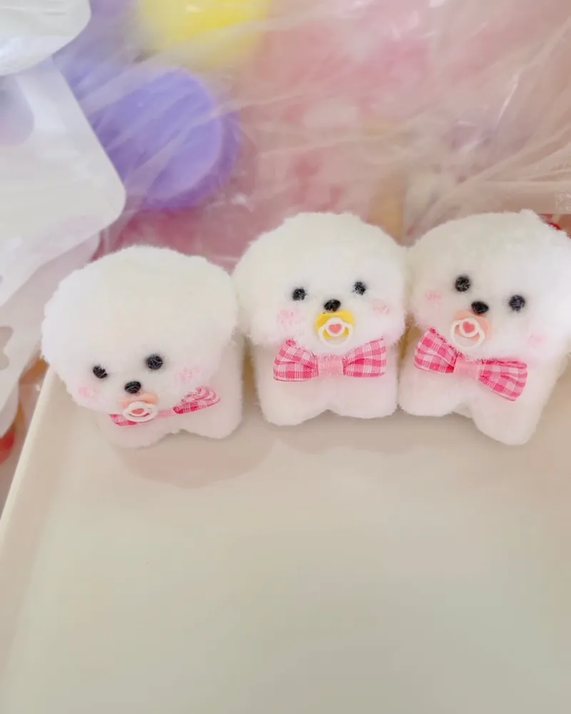 Squishy Tiny Bichon Dog Stress Relief Decompression Toy w/ Flocking — photo 2