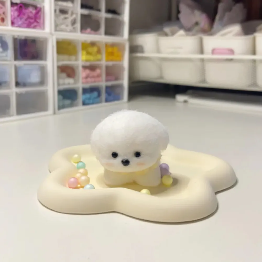 Squishy Tiny Bichon Dog Stress Relief Decompression Toy w/ Flocking — photo 3