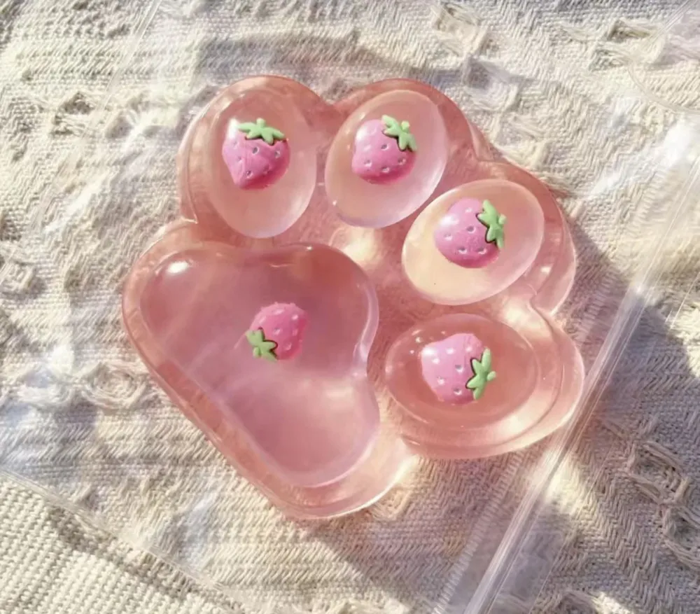 Strawberry Cat Paw Taba Squishy Fidget Toy