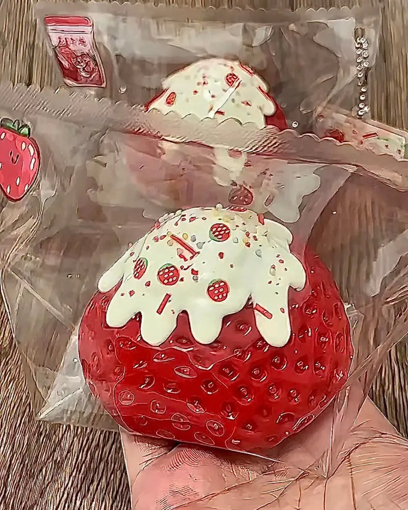 Strawberry Squishy Stress Relief Decompression Toy — photo 3