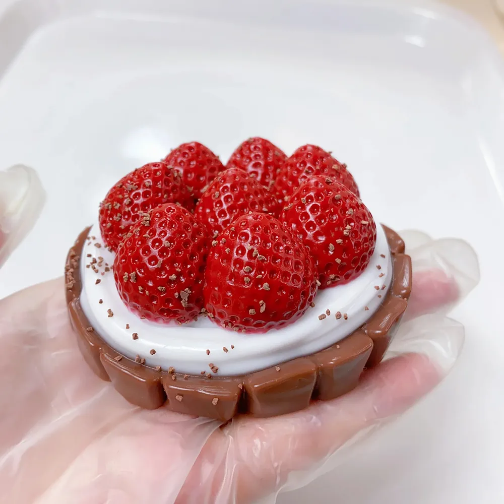 Strawberry Tart Squishy Stress Relief Decompression Toy w/o Flocking — photo 4