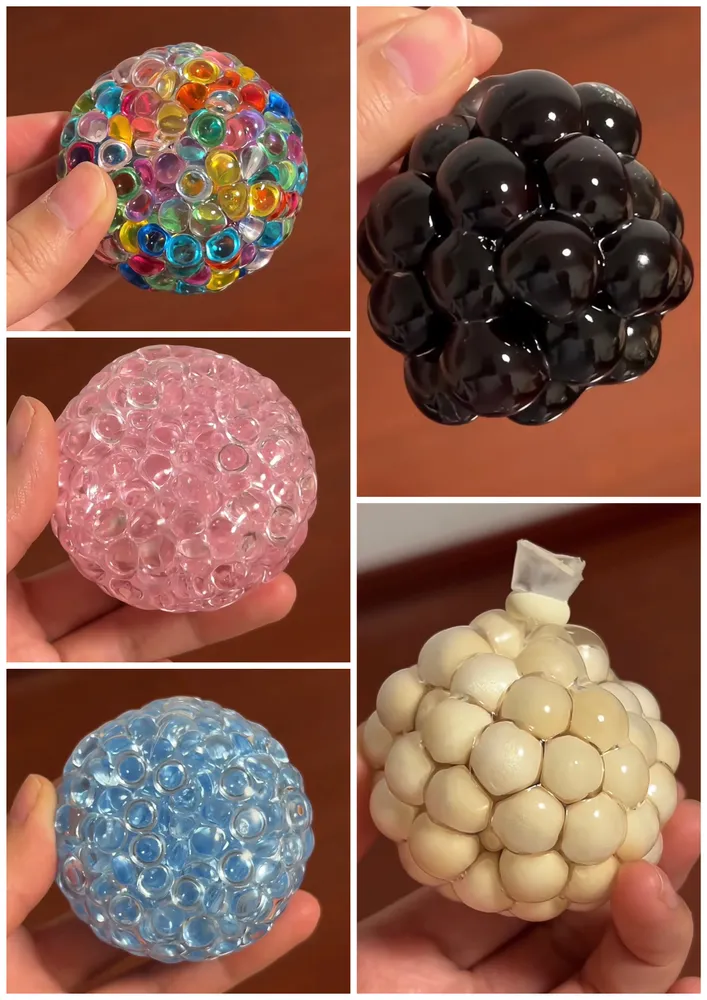 Stress Ball Glass Beads Filling Squishy Stress Relief Decompression Toy