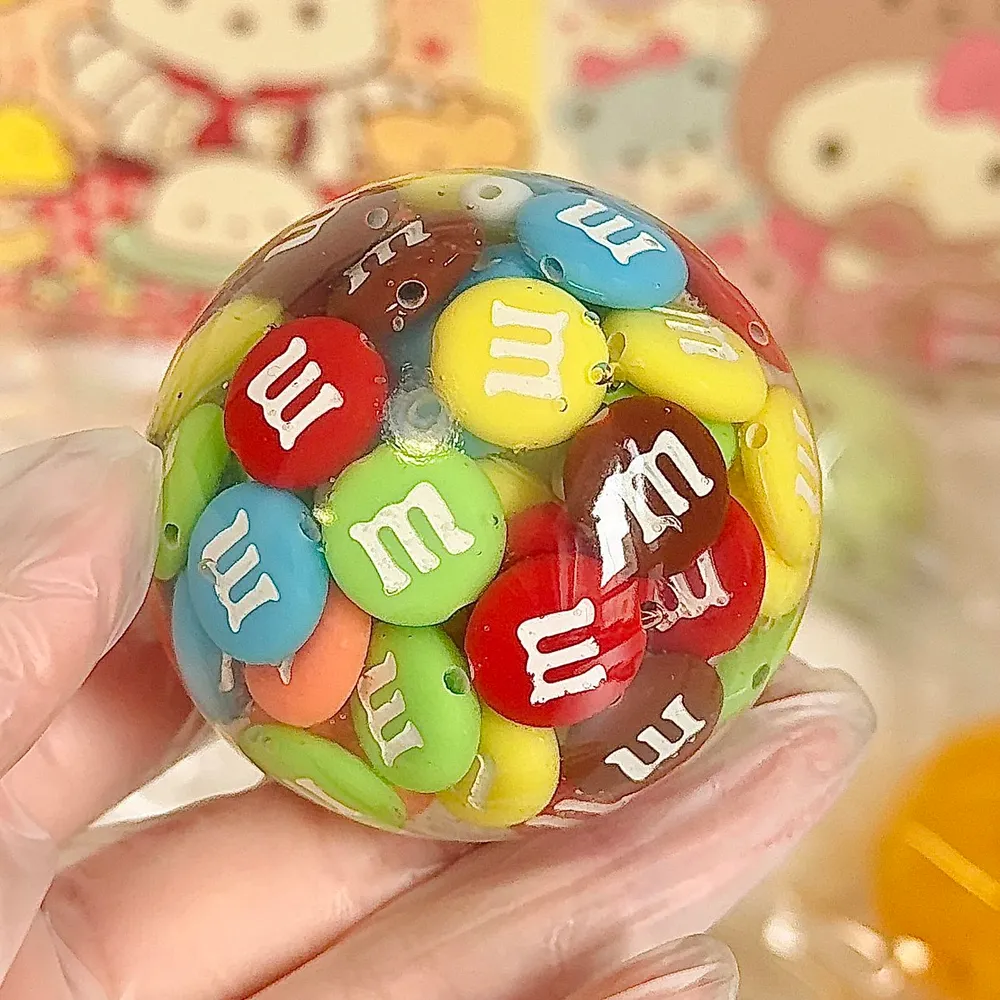 Stress Ball M&M Blocks Filling Squishy Stress Relief Decompression Toy