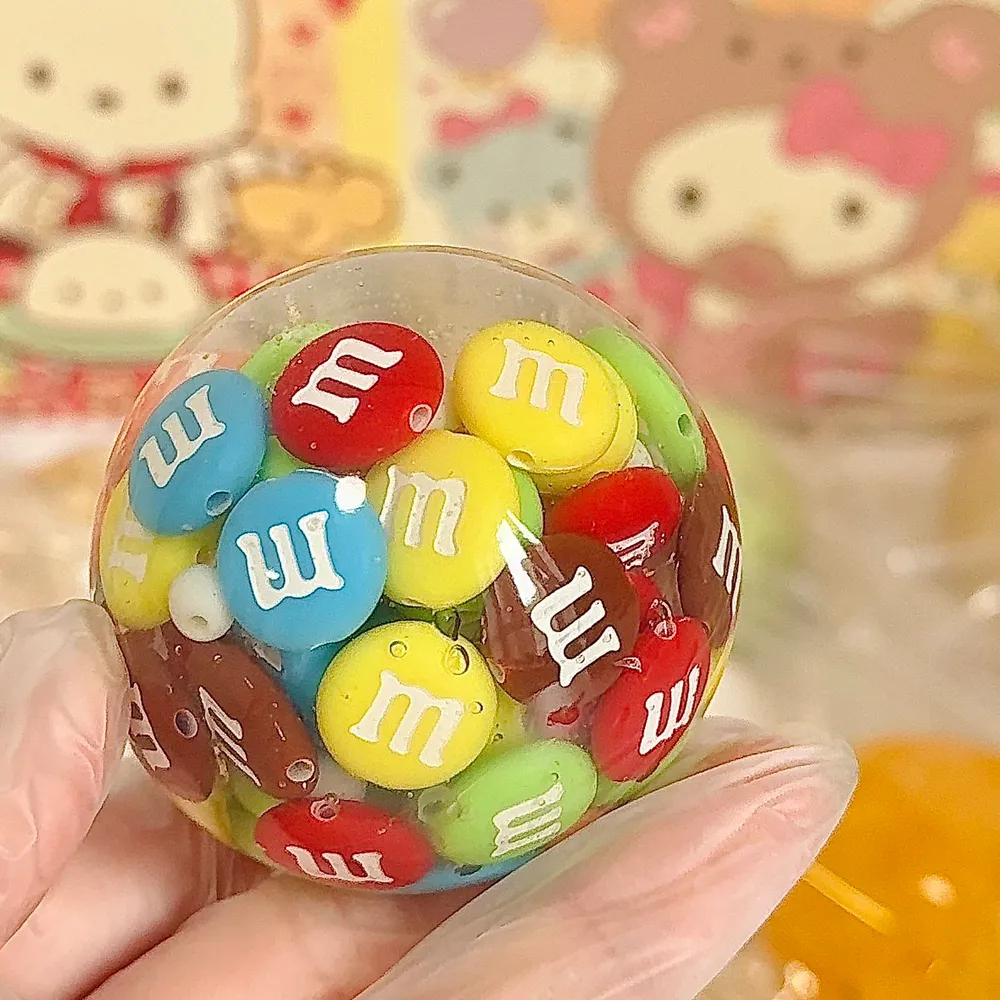 Stress Ball M&M Blocks Filling Squishy Stress Relief Decompression Toy — photo 4