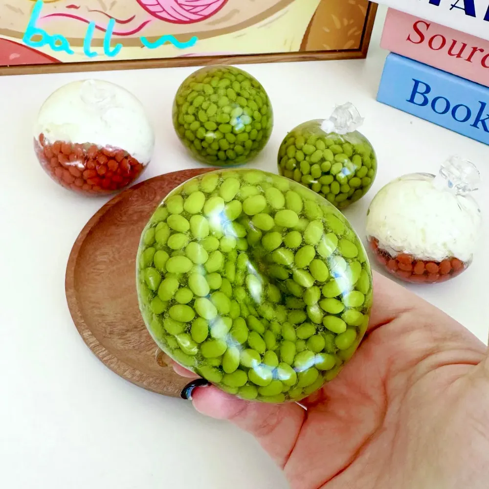 Stress Ball Resin Beans Filling Squishy Stress Relief Decompression Toy