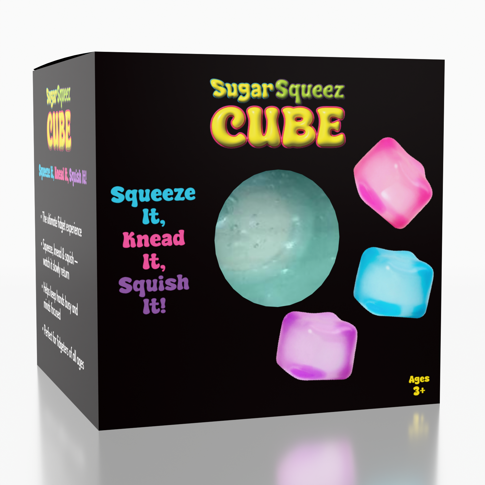 SugarSqueez Cube Mini Size Squishies Fidget Sugar Stress Ball