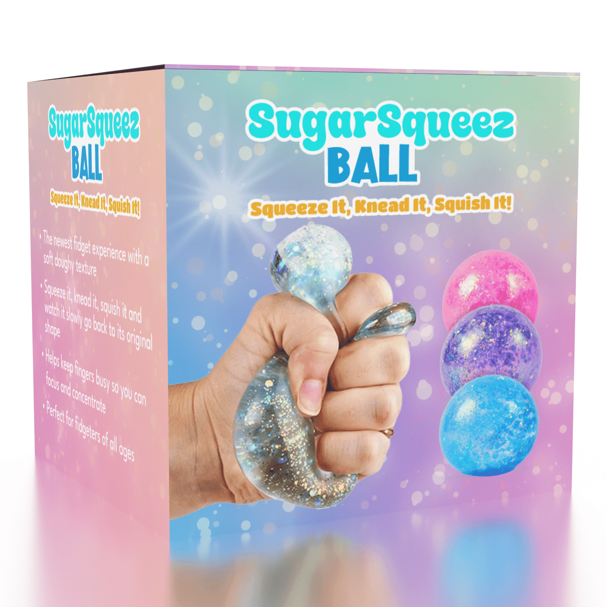 SugarSqueez Squishies Fidget Sugar Glitter Stress Ball
