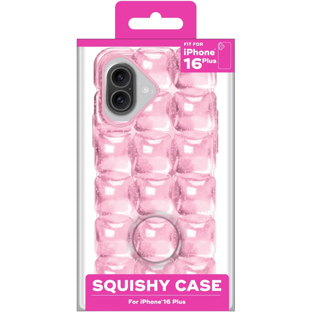 SugarSqueez Squishy Fidget Jelly iPhone Case in Blue or Pink Fit For iPhone 16 Plus