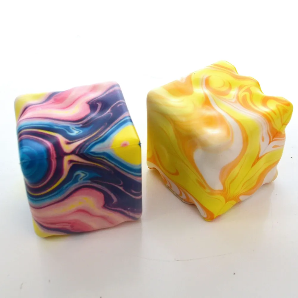 Swirl Cheese Cube Slow-Rise Squishy 2.5" Fidget Toy — photo 2