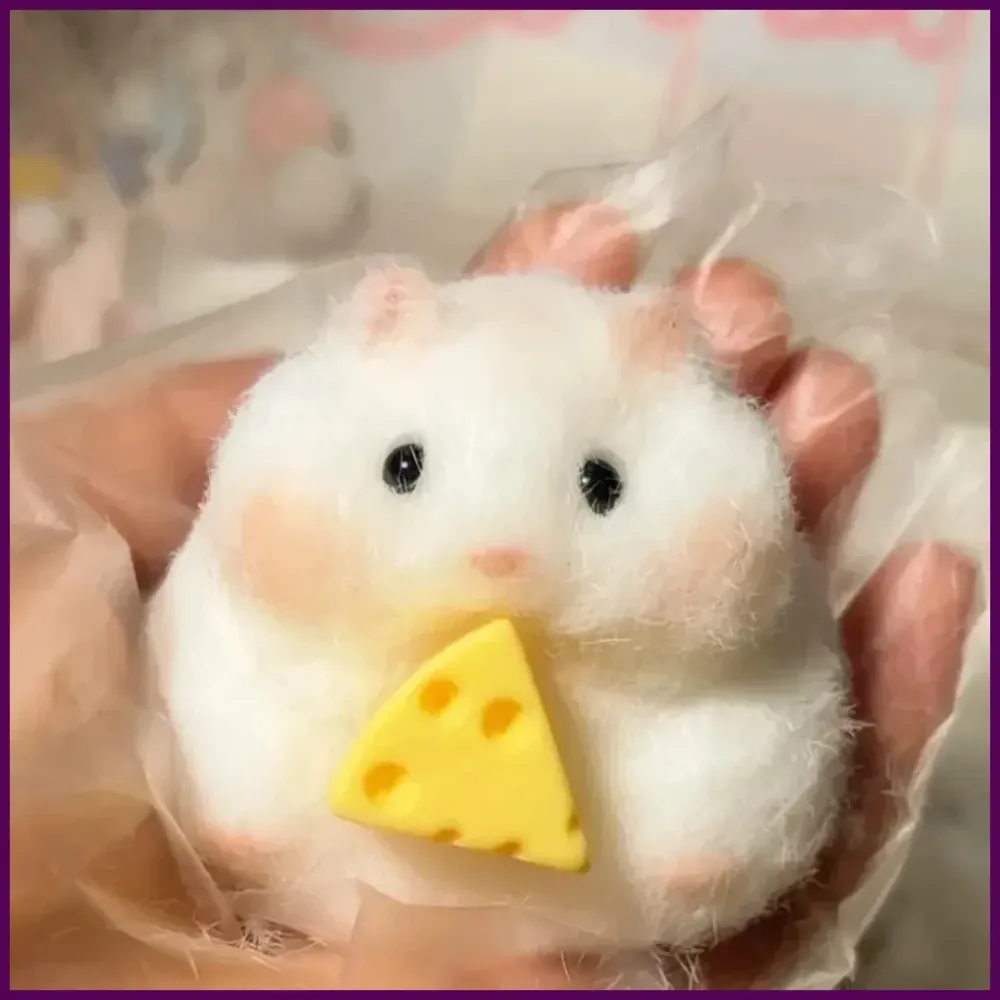 Taba Squishy Toy Mushy Fuzzy Hamster Handmade