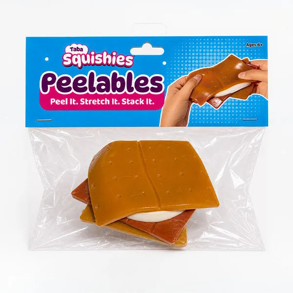Taba Squishies Peelables Deluxe Premium Silicone Fidget Toy Chocolate S'more