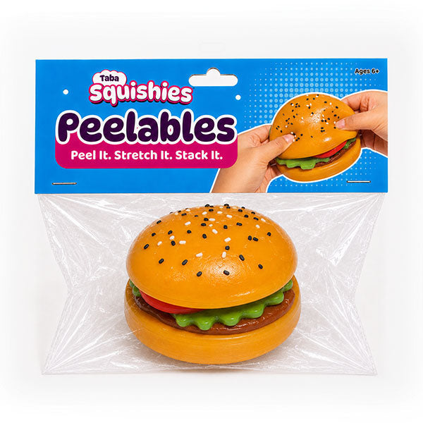Taba Squishies Peelables Deluxe Premium Silicone Fidget Toy Hamburger