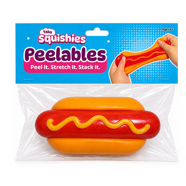 Taba Squishies Peelables Deluxe Premium Silicone Fidget Toy Hot Dog