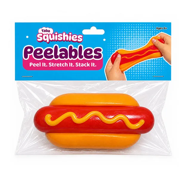 Taba Squishies Peelables Deluxe Premium Silicone Fidget Toy Hot Dog