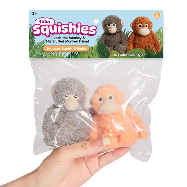 Taba Squishies Punch the Monkey & His Stuffed Monkey Friend Fidget Toys