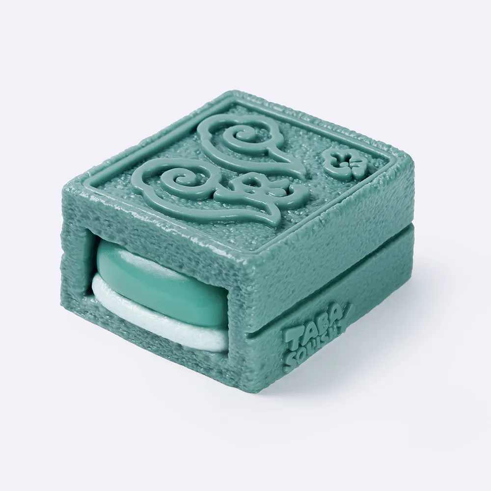 蓝绿色方形夹心饼干 Teal Square Sandwich Cookie Taba Squishy