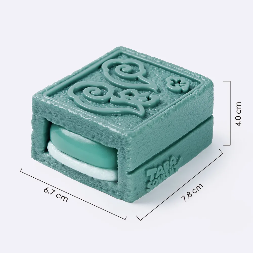 蓝绿色方形夹心饼干	Teal Square Sandwich Cookie Taba Squishy — photo 2