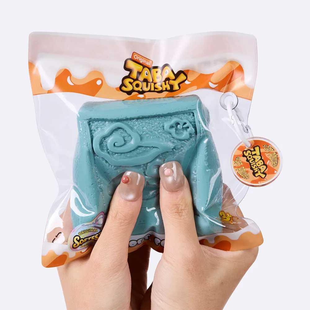 蓝绿色方形夹心饼干	Teal Square Sandwich Cookie Taba Squishy — photo 4