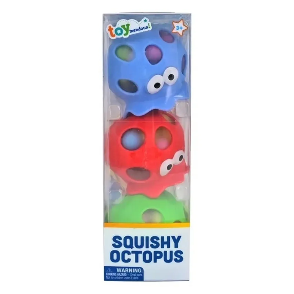 Toymendous Squishy Octopus Stress Ball 3-Pack