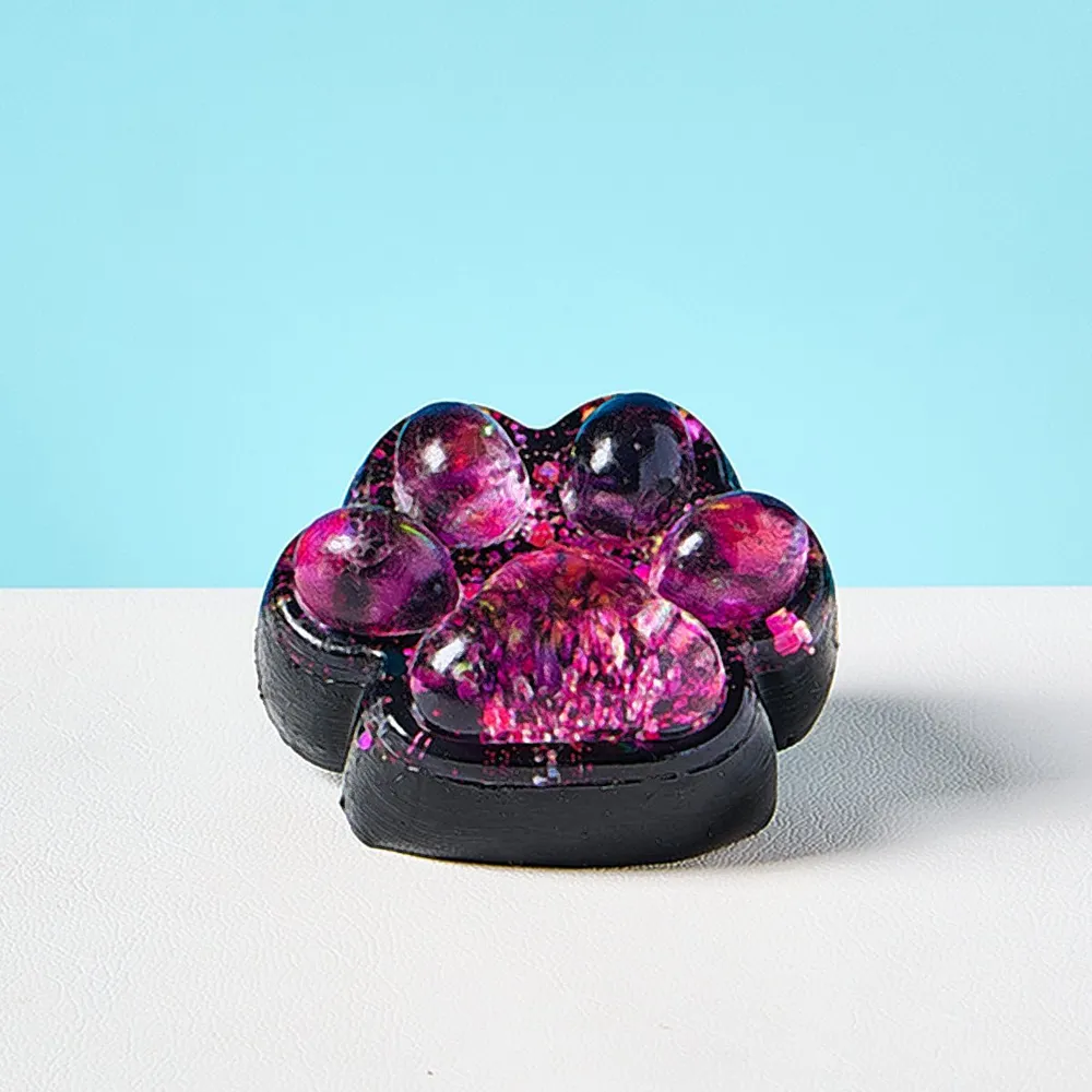 Transparent-black-pink Paw Taba Squishy