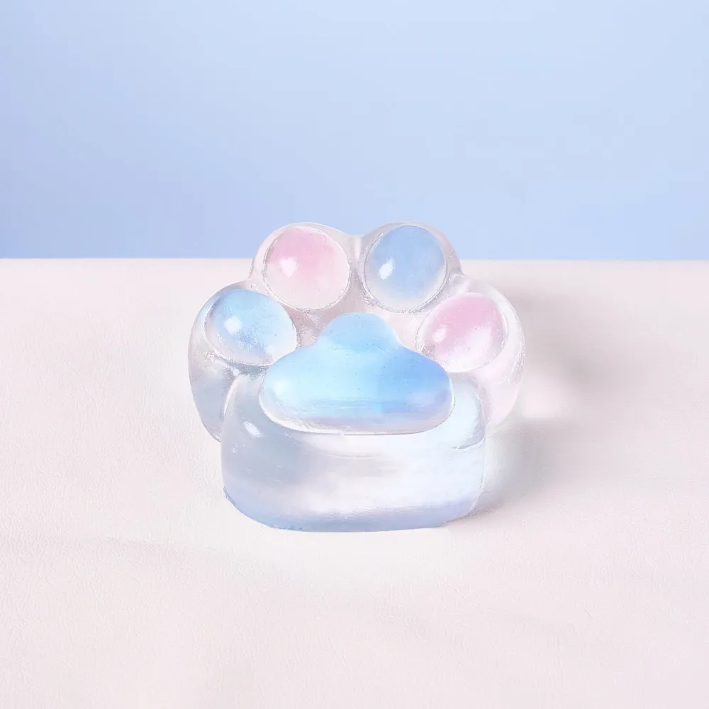 Transparent-blue-pink Paw Taba Squishy