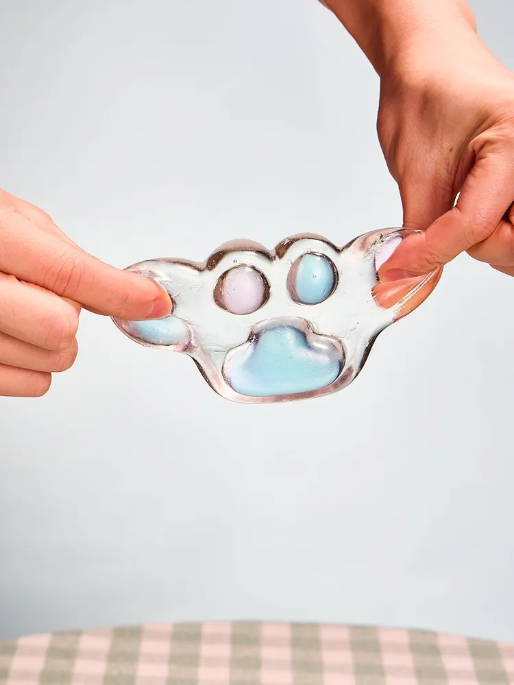 Transparent-blue-pink Paw Taba Squishy — photo 2