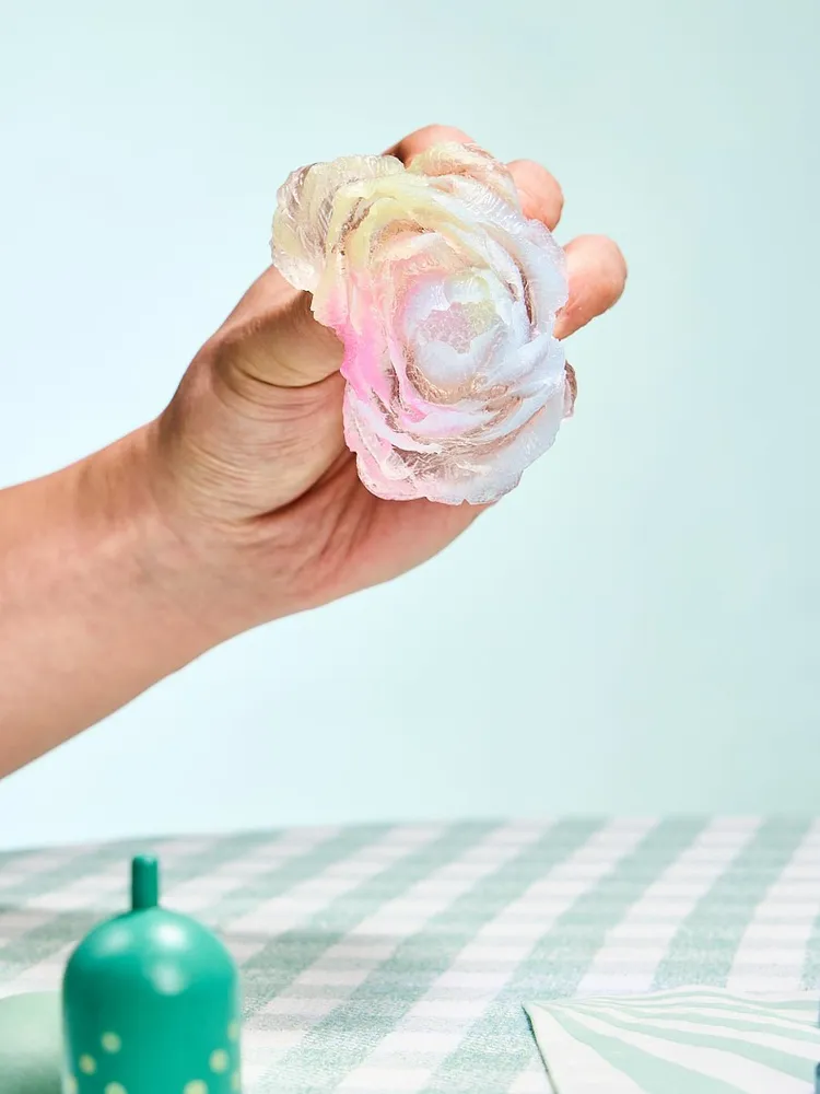 Transparent-colorful Peony Flower Taba Squishy — photo 2