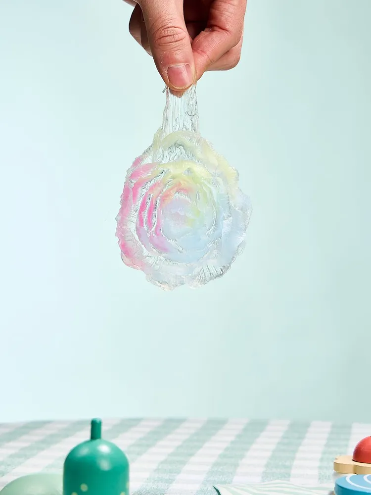 Transparent-colorful Peony Flower Taba Squishy — photo 4