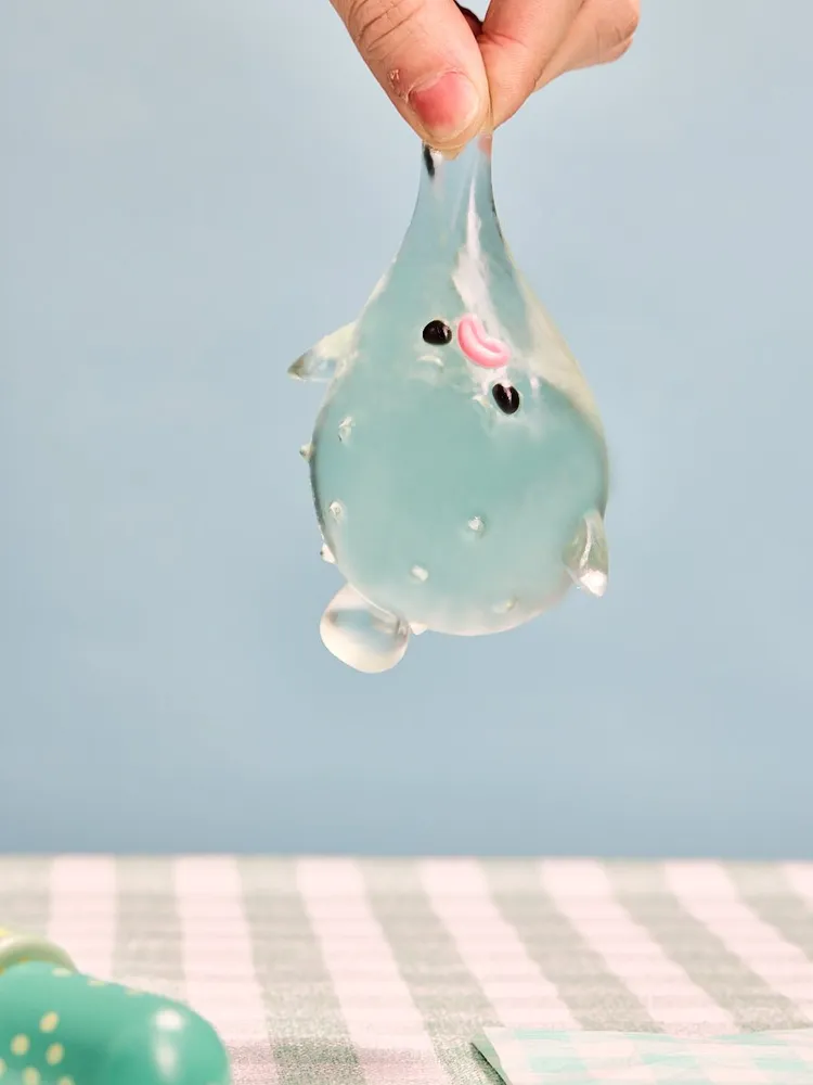 Transparent-green Pufferfish Taba Squishy — photo 4