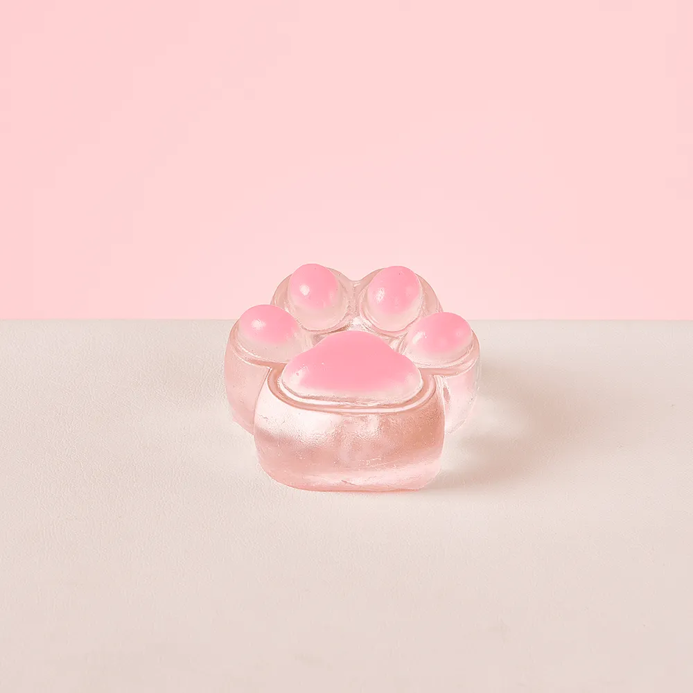 Transparent-pink Paw Taba Squishy