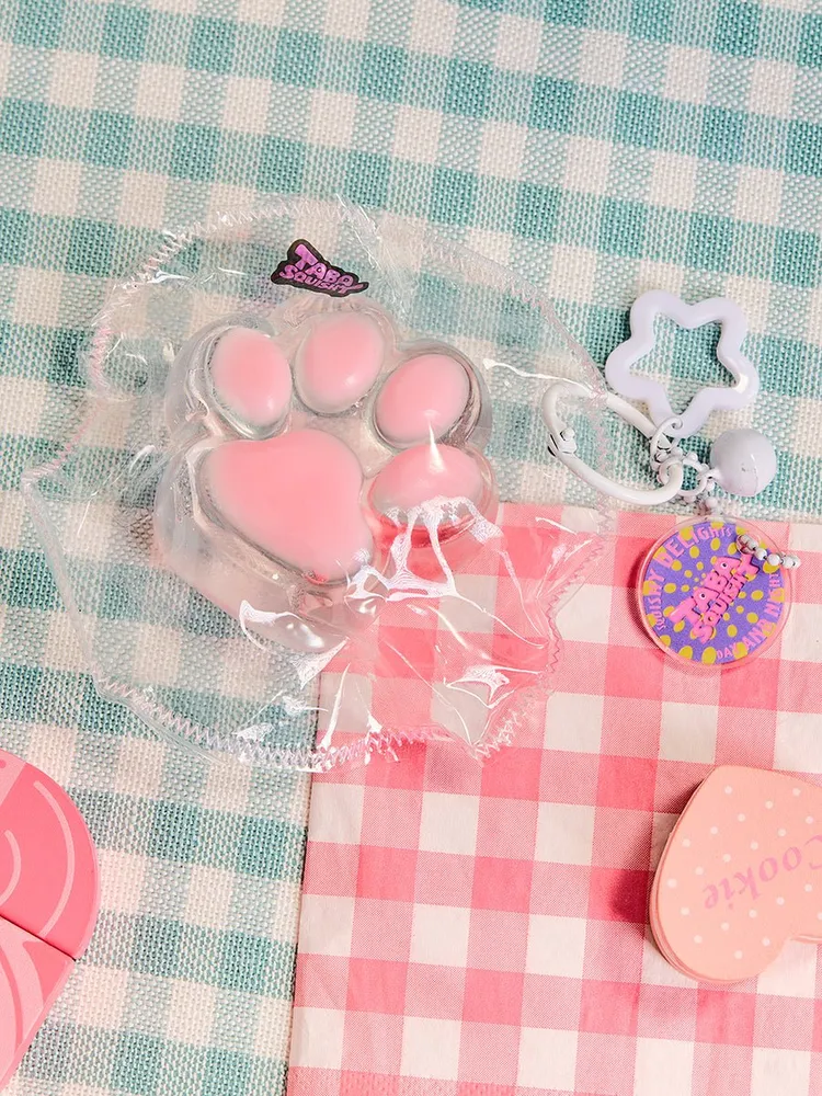 Transparent-pink Paw Taba Squishy — photo 5