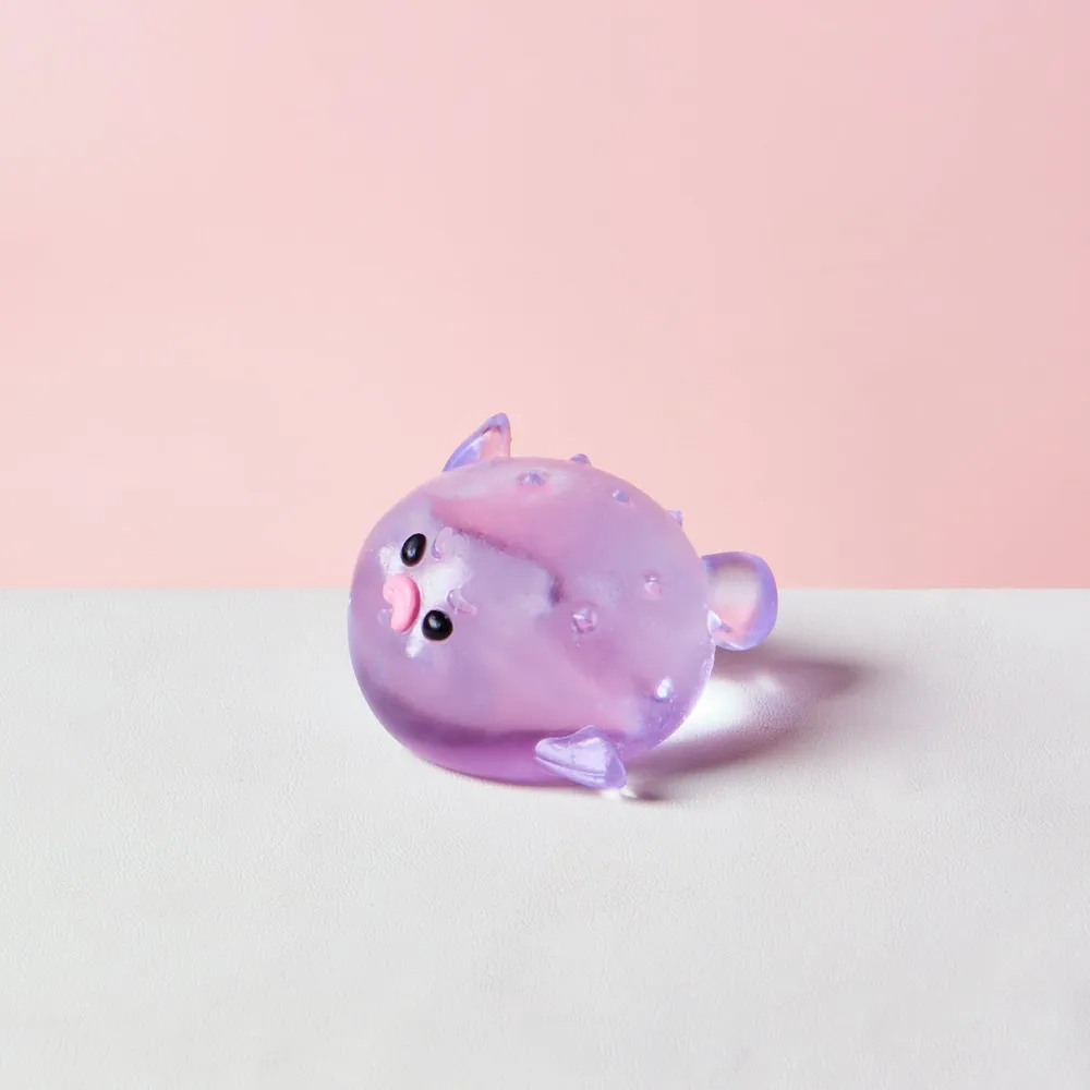 Transparent-purple Pufferfish Taba Squishy
