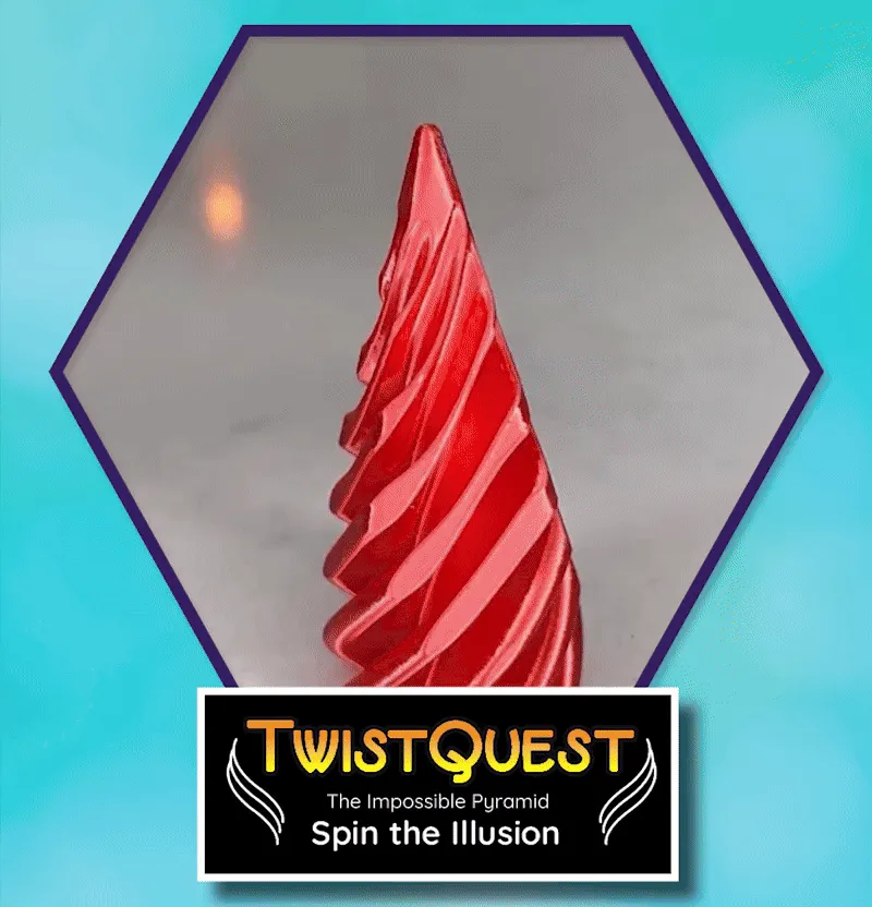 TwistQuest 3D Printed Fidget Spiral Cone Toy (Blue & Black) — photo 3