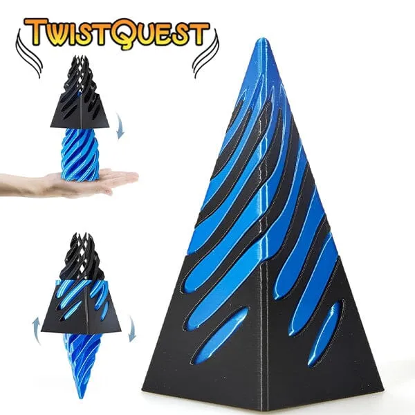TwistQuest 3D Printed Fidget Spiral Cone Toy (Blue & Black) — photo 4