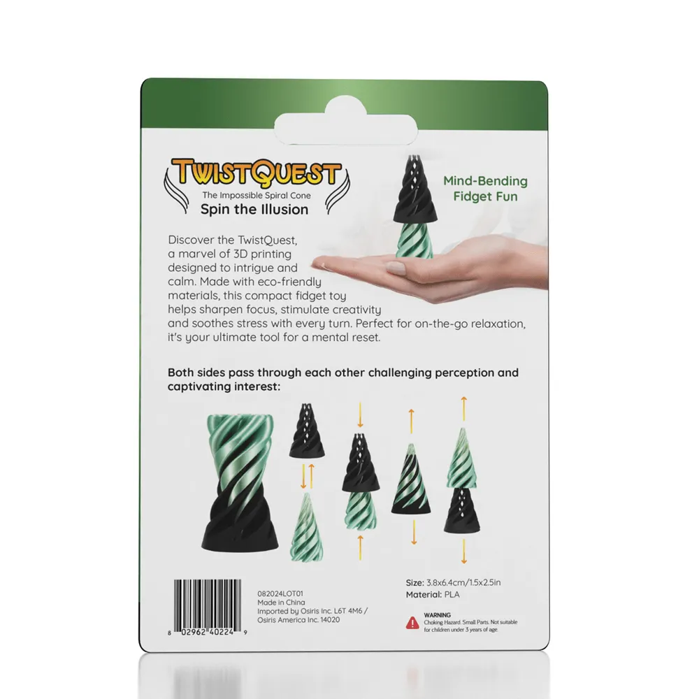 TwistQuest 3D Printed Fidget Spiral Cone Toy Multiple Colors — photo 4