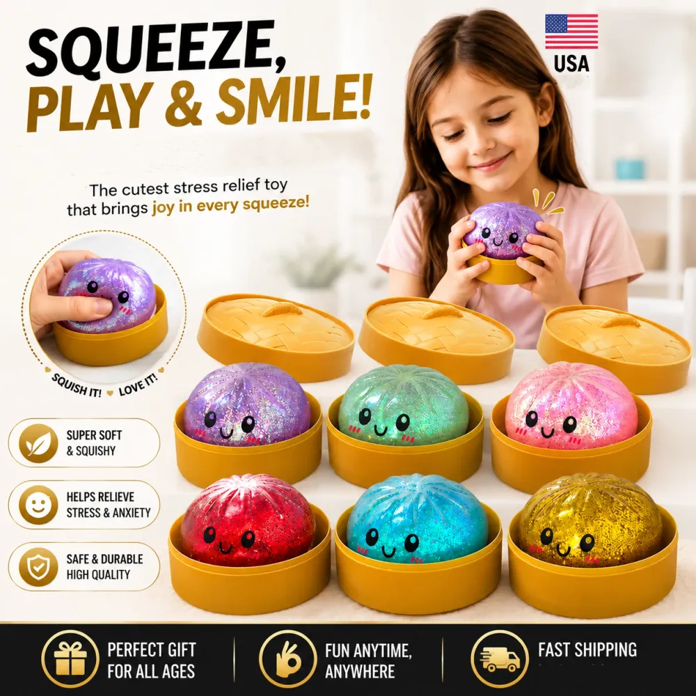 Viral Squishy Dumpling Bao Bun Glitter Mystery Blind Box