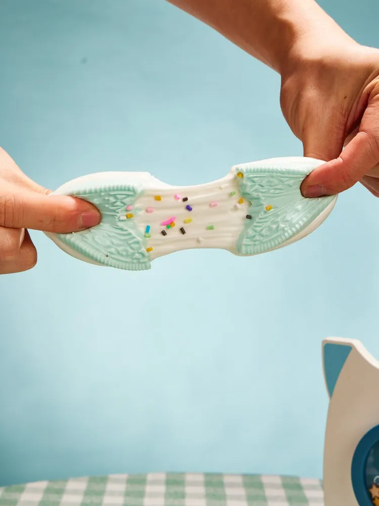 White-blue Stretchy Cookie Sandwich Taba Squishy — photo 3