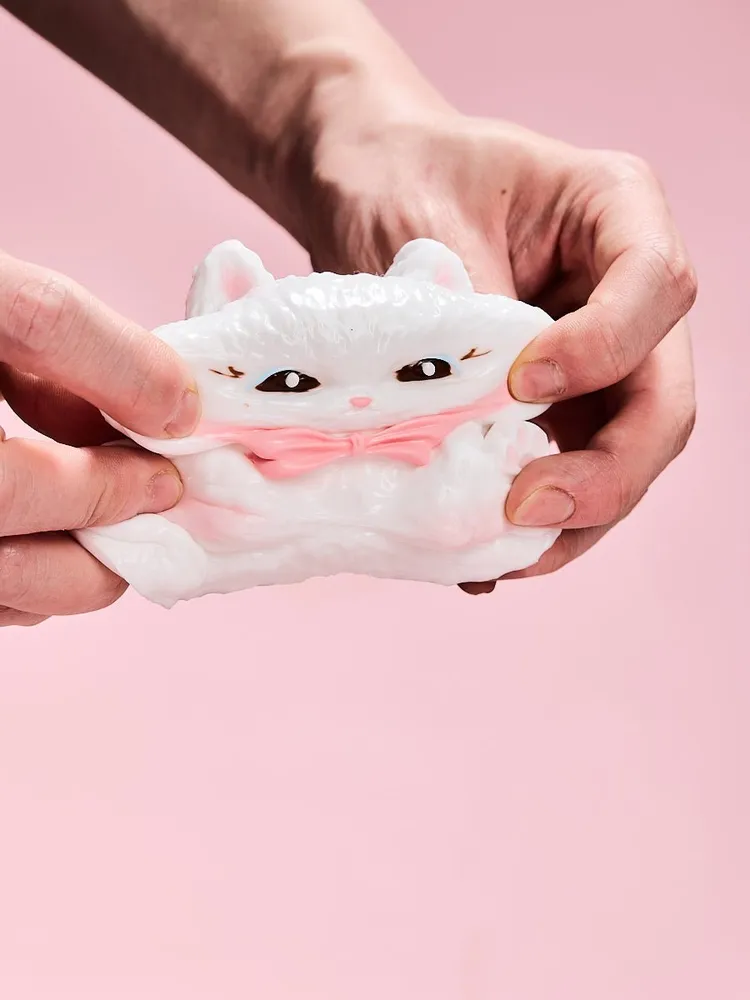 White Cat with Pink Bow Taba Squishy — photo 2
