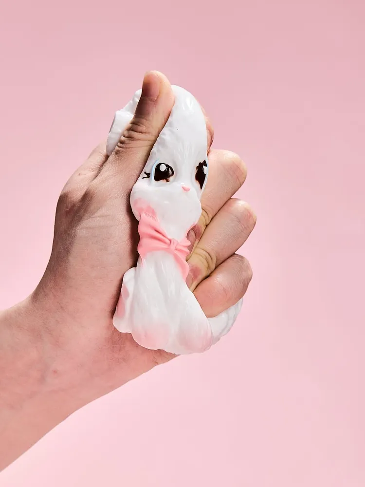White Cat with Pink Bow Taba Squishy — photo 3
