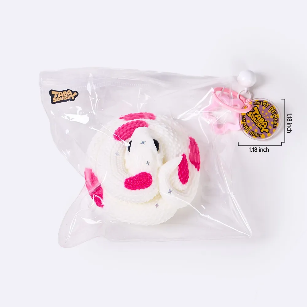White-fuchsia Snake Taba Squishy — photo 6