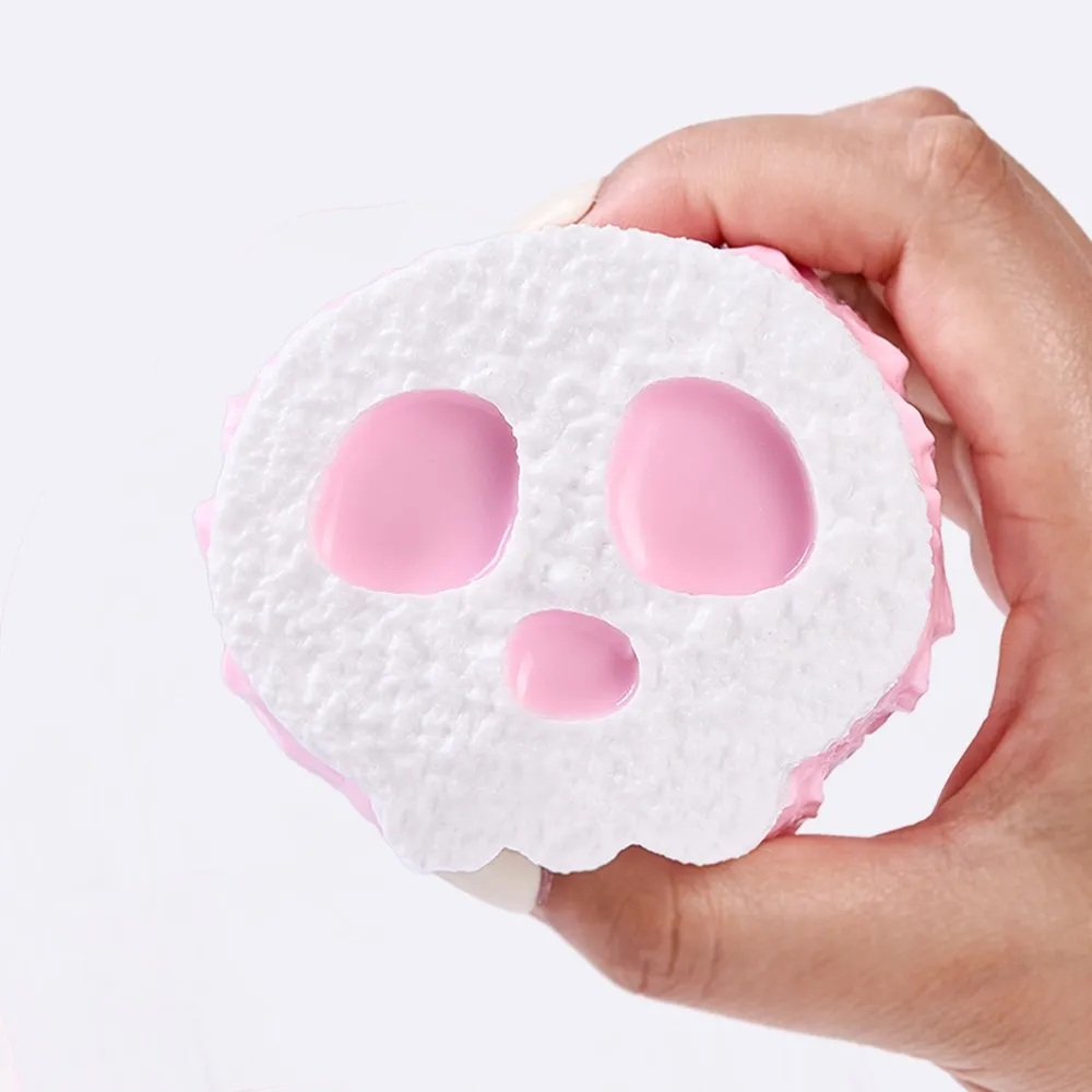 White-pink Skull Sandwich Cookie Taba Squishy — photo 5