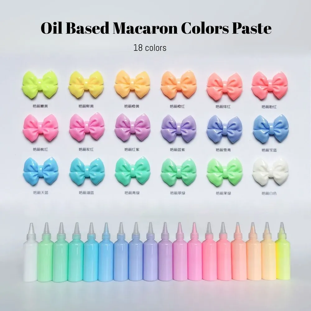 Wholesale Only-18 Colors Oil Based Silicone Color Dye Macaron Color Paste for Silicone Squishy-30g Each